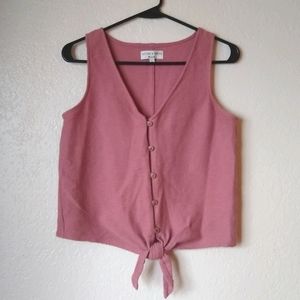 Madewell Texture & Thread Tie Front Tank Top